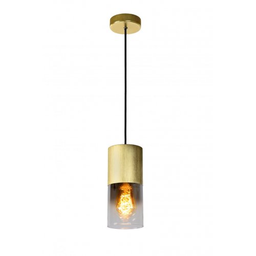 LUCIDE ZINO Pendant E27/60W Satin Brass/Smoke Glass závěsné svítidlo, lustr - obrázek