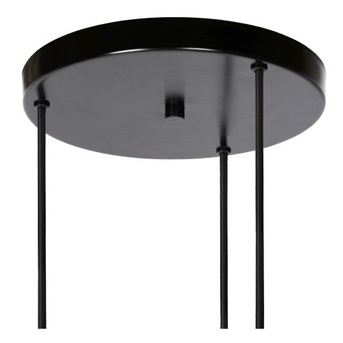 LUCIDE ORLANDO Pendant 3xE27/60W Black/Smoke Glass závěsné svítidlo, lustr - obrázek