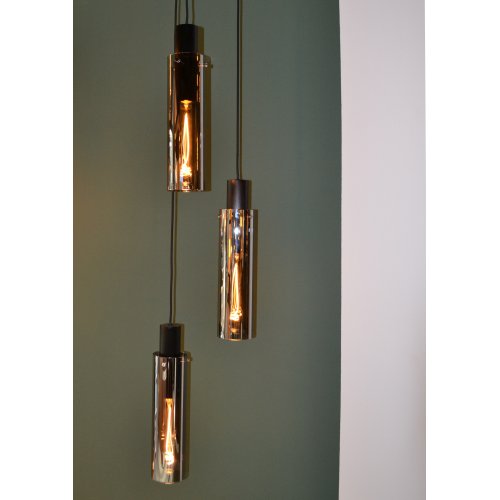 LUCIDE ORLANDO Pendant 3xE27/60W Black/Smoke Glass závěsné svítidlo, lustr - obrázek