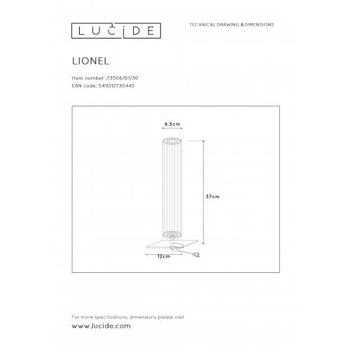 LUCIDE LIONEL Table lamp 1xE27/40W Black stolní lampa - obrázek