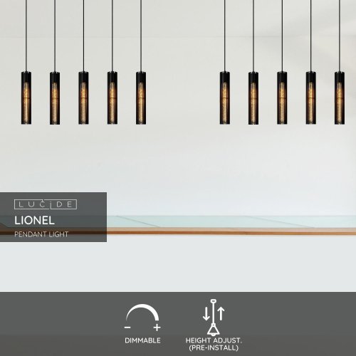 LUCIDE LIONEL Pendant 5xE27/40W Black závěsné svítidlo, lustr - obrázek