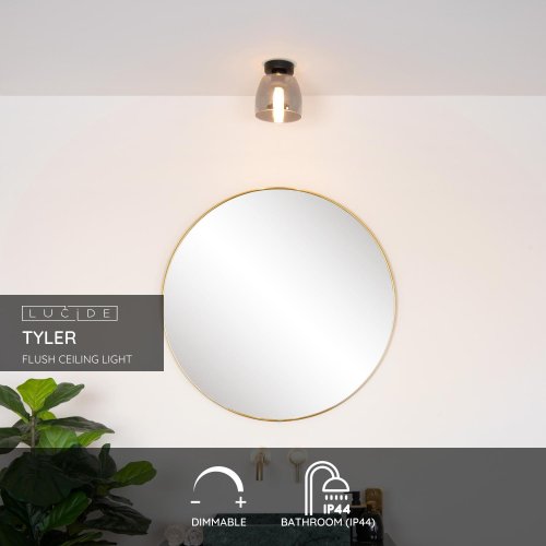 LUCIDE TYLER Wall Light 1xG9/33W Black/Smoke Glass nástěnné svítidlo - obrázek