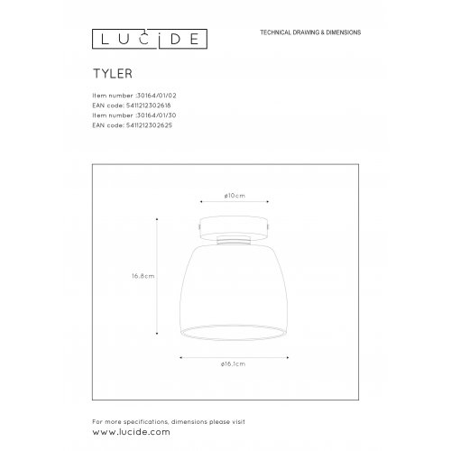 LUCIDE TYLER Wall Light 1xG9/33W Gold/Smoke Glass nástěnné svítidlo - obrázek