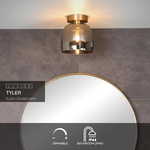 LUCIDE TYLER Wall Light 1xG9/33W Gold/Smoke Glass nástěnné svítidlo - obrázek