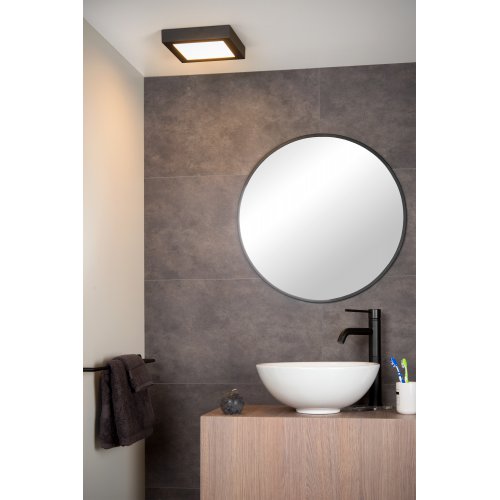 LUCIDE BRICE-LED Ceiling L. Dimmable 22W Square IP44 Blac - obrázek