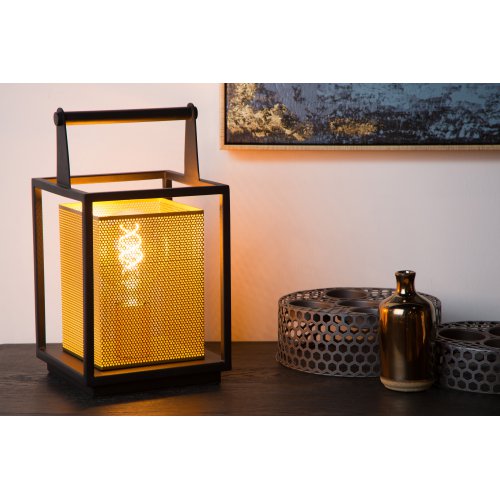 LUCIDE SANSA Table lamp 1xE27/40W Black/Gold stolní lampa - obrázek