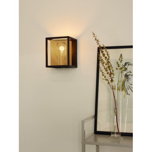 LUCIDE SANSA Wall light 1xE27/40W Black/Gold nástěnné svítidlo - obrázek