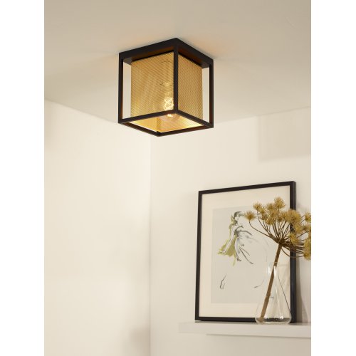 LUCIDE SANSA Ceiling light 1xE27/40W Black/Gold - obrázek