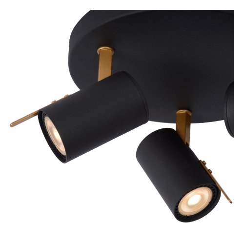 LUCIDE GRONY Ceiling Spotlight 3xGu10/5W  Black/Gold - obrázek