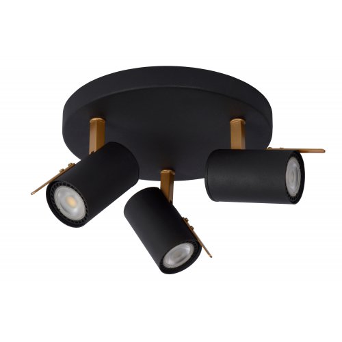 LUCIDE GRONY Ceiling Spotlight 3xGu10/5W  Black/Gold - obrázek