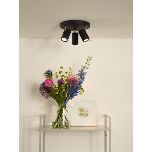 LUCIDE GRONY Ceiling Spotlight 3xGu10/5W  Black/Gold - obrázek