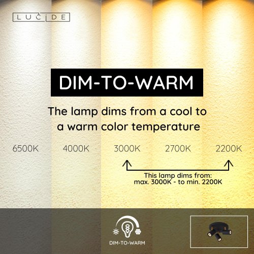 LUCIDE GRONY Ceiling Spotlight 3xGu10/5W  Black/Gold - obrázek