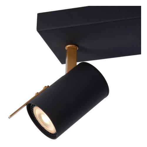 LUCIDE GRONY Ceiling Spotlight 2xGu10/5W  Black/Gold - obrázek