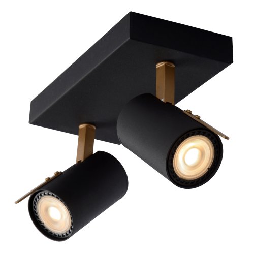 LUCIDE GRONY Ceiling Spotlight 2xGu10/5W  Black/Gold - obrázek