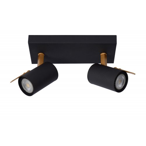 LUCIDE GRONY Ceiling Spotlight 2xGu10/5W  Black/Gold - obrázek