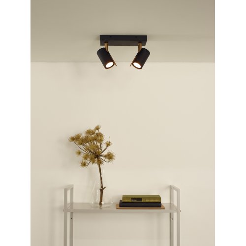 LUCIDE GRONY Ceiling Spotlight 2xGu10/5W  Black/Gold - obrázek