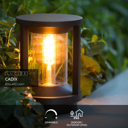 LUCIDE CADIX Outdoor Base lamp 22cm E27/max 15W led Black venkovní svítidlo - obrázek