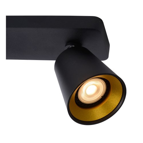 LUCIDE TURNON Ceiling spotlight 3xGU10/5W Black / Gold - obrázek