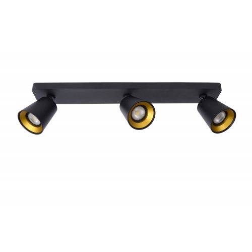 LUCIDE TURNON Ceiling spotlight 3xGU10/5W Black / Gold - obrázek