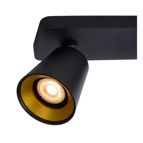 LUCIDE TURNON Ceiling spotlight 2xGU10/5W Black / Gold - obrázek
