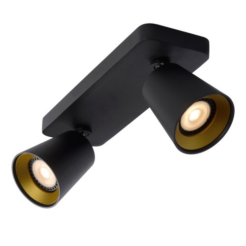 LUCIDE TURNON Ceiling spotlight 2xGU10/5W Black / Gold - obrázek