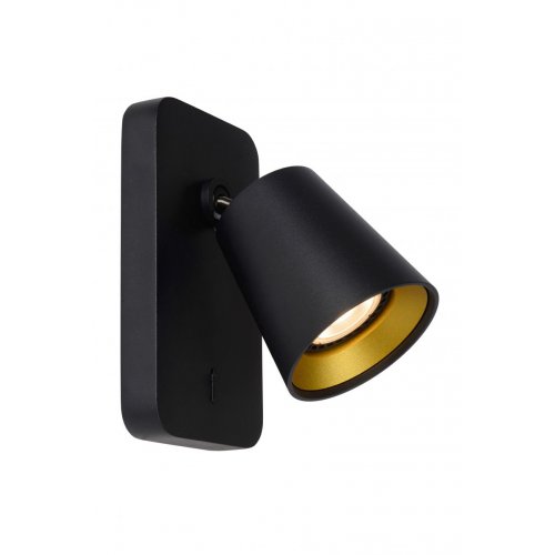 LUCIDE TURNON Ceiling spotlight GU10/5W Black / Gold - obrázek