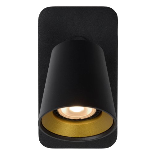 LUCIDE TURNON Ceiling spotlight GU10/5W Black / Gold - obrázek