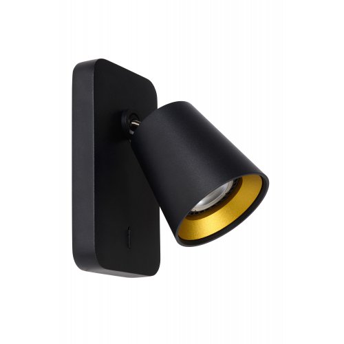 LUCIDE TURNON Ceiling spotlight GU10/5W Black / Gold - obrázek