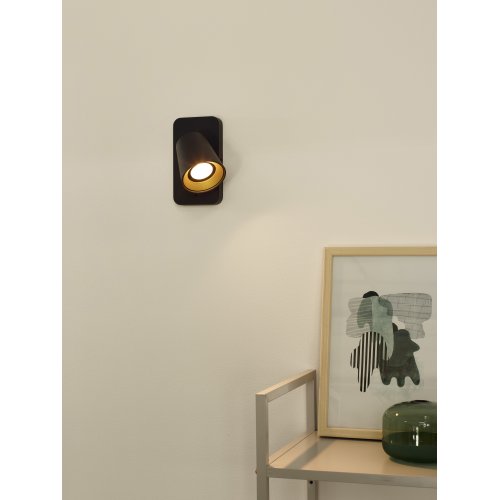 LUCIDE TURNON Ceiling spotlight GU10/5W Black / Gold - obrázek