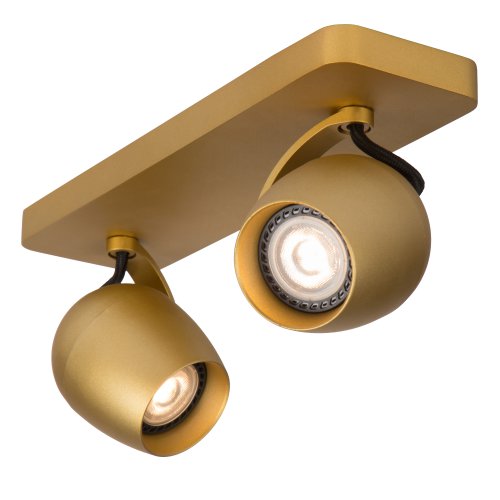 LUCIDE PRESTON  Ceiling Spotlight 2x GU10/5W Satin Brass - obrázek