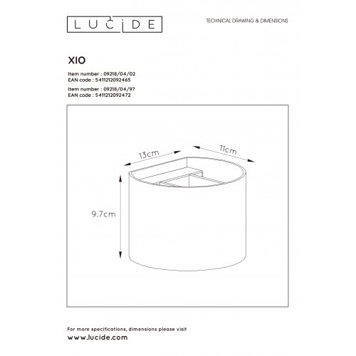 LUCIDE XIO Wall Light Round G9/3.5W 350LM 2700K Satin Br nástěnné svítidlo - obrázek