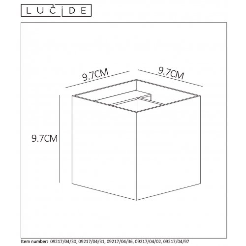 LUCIDE XIO Wall Light Square G9/3.5W 350LM 2700K Bronze nástěnné svítidlo - obrázek