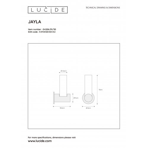 LUCIDE JAYLA Wall ligh Bathroom G9/33W nástěnné svítidlo - obrázek