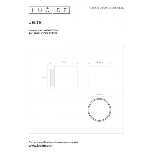 LUCIDE JELTE  Wall ligh Bathroom G9/33W nástěnné svítidlo - obrázek