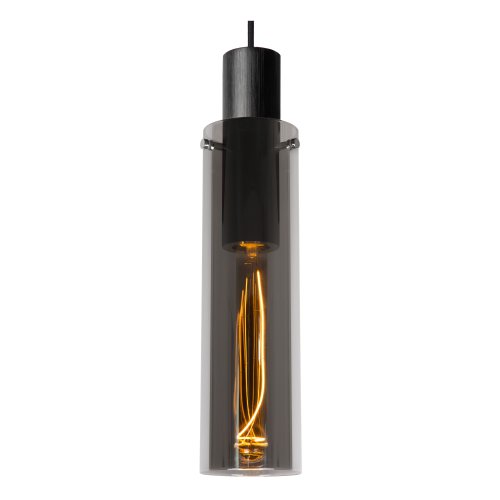 LUCIDE ORLANDO Pendant 5xE27/60W Black/Smoke Glass závěsné svítidlo, lustr - obrázek