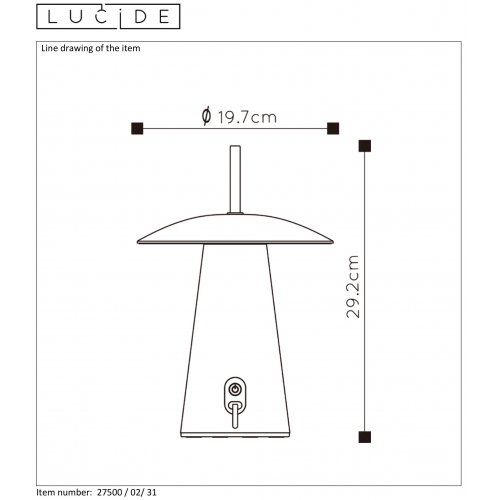 LUCIDE LA DONNA Table lamp Led 2W 2700K White stolní lampa - obrázek