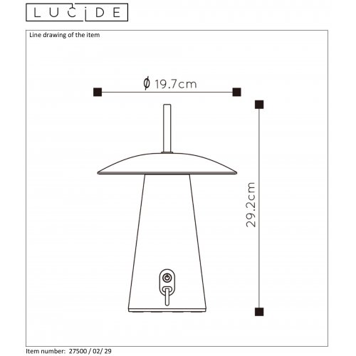 LUCIDE LA DONNA Table lamp Led 2W 2700K Antracite stolní lampa - obrázek