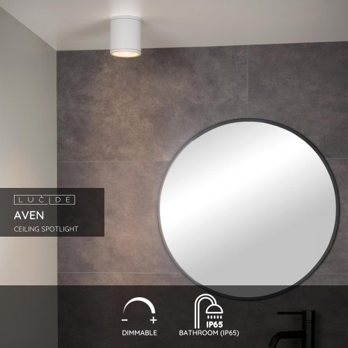 LUCIDE AVEN Ceiling spotlight Round Gu10/50W  White - obrázek