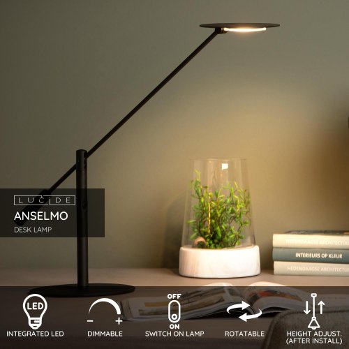 LUCIDE ANSELMO Desk lamp Led  9W Black stolní lampa - obrázek