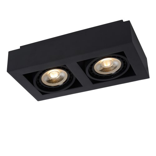 LUCIDE ZEFIX Ceiling Spotlight 2x Gu10/12W DTW Black - obrázek