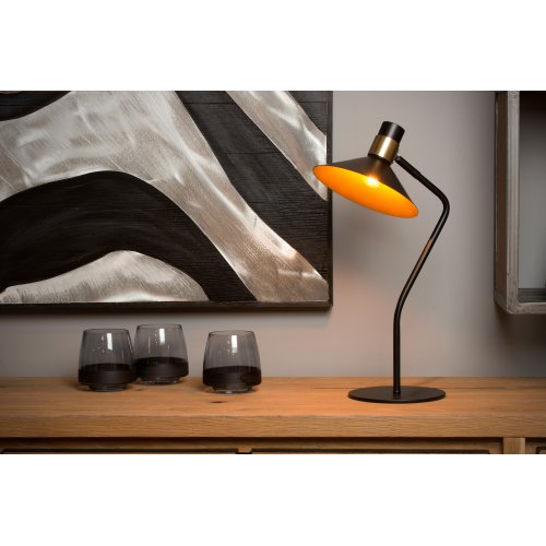 LUCIDE PEPIJN Table lamp 1xE14 Black/Gold stolní lampa - obrázek