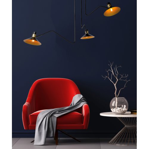 LUCIDE PEPIJN Ceiling Light 3xE14 Black/Gold - obrázek