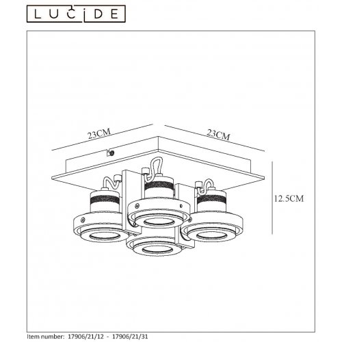 LUCIDE LANDA II SpotLED 4x5W Gu10 DTW White bodové svítidlo, bodovka - obrázek