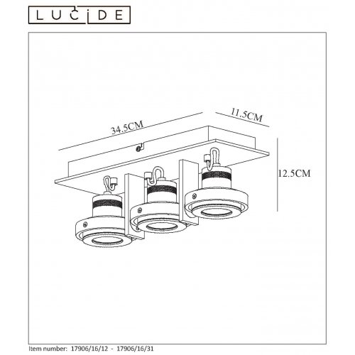 LUCIDE LANDA II SpotLED 3x5W Gu10 DTW White bodové svítidlo, bodovka - obrázek