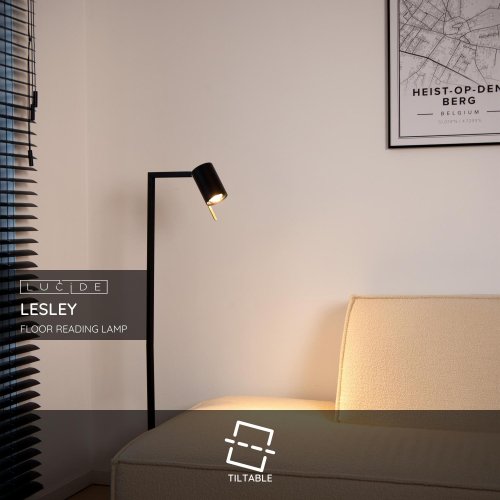 LUCIDE LESLEY Floor lamp GU10/35W Black stojací lampa - obrázek