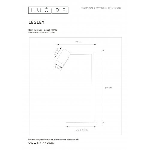 LUCIDE LESLEY Table lamp GU10/35W Black stolní lampa - obrázek