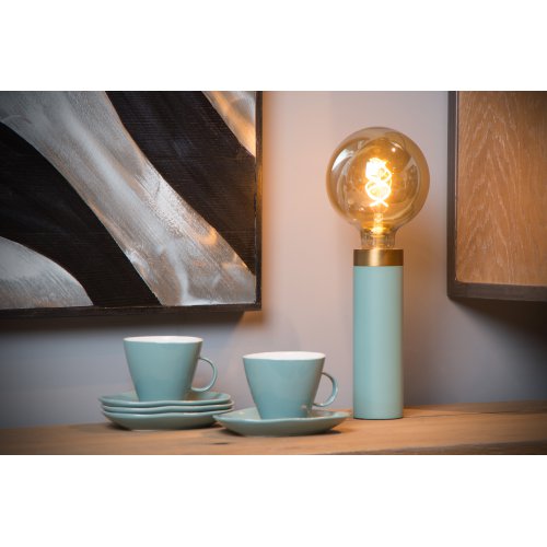 LUCIDE SELIN Table lamp E27/40W Bleu/matt yellow copper stolní lampa - obrázek