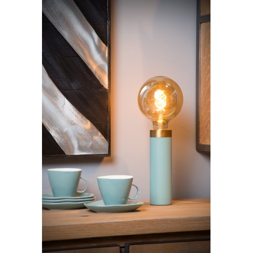 LUCIDE SELIN Table lamp E27/40W Bleu/matt yellow copper stolní lampa - obrázek