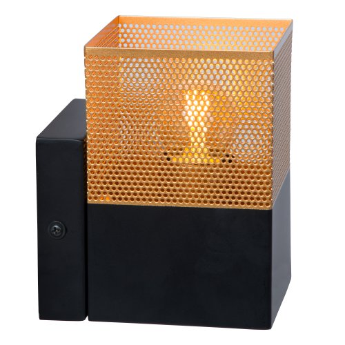 LUCIDE RENATE Wall Light  1x E27/40W Black/Gold nástěnné svítidlo - obrázek