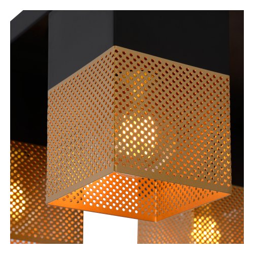 LUCIDE RENATE Ceiling Light  4x E27/40W Black/Gold - obrázek